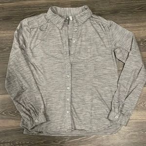 Ibex merino OD Heather button up shirt